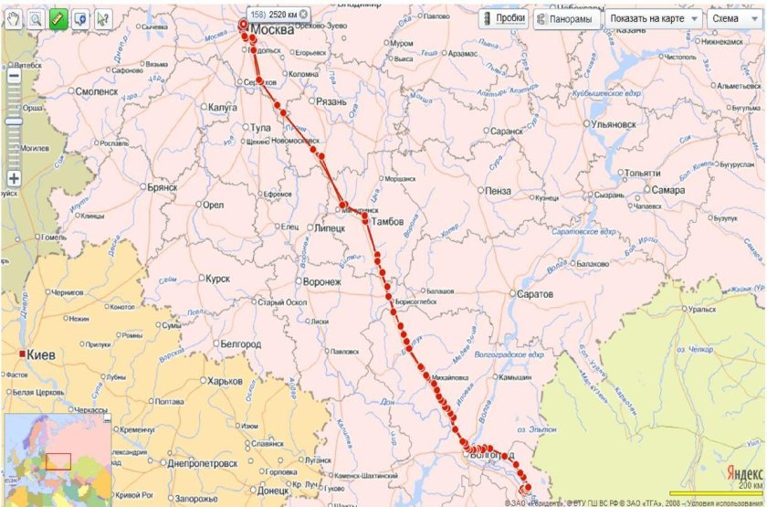 Москва Саратов на карте