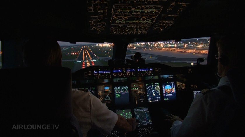 Посадка Боинга 737 вид из кабины