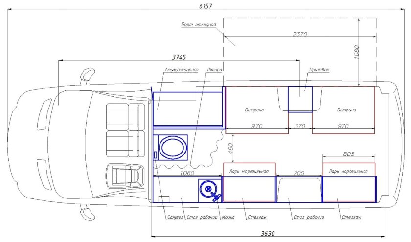 Автодом Газель next чертеж