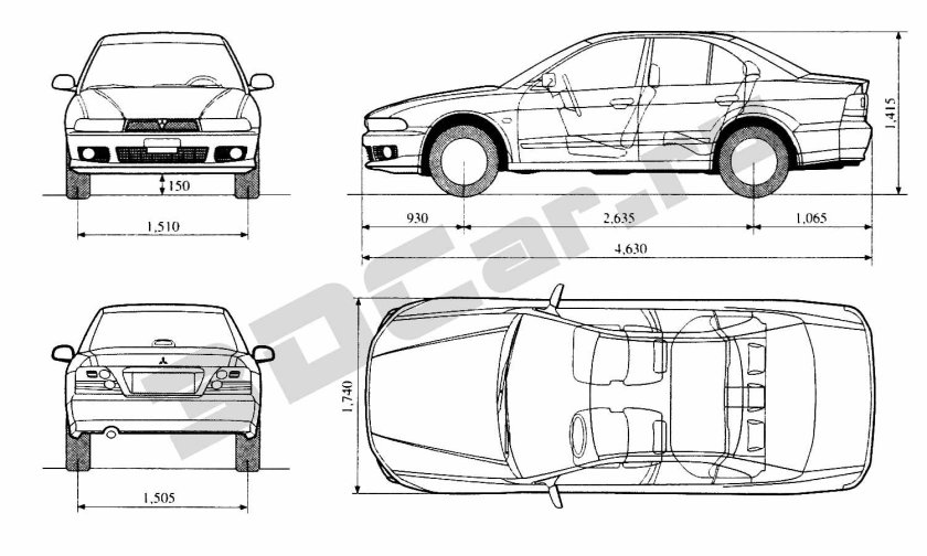 Габариты Мицубиси Галант 8