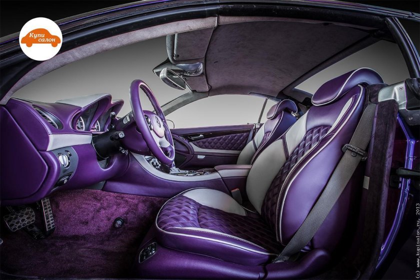 Спринтер Мерседес салон кожа фиолетовый