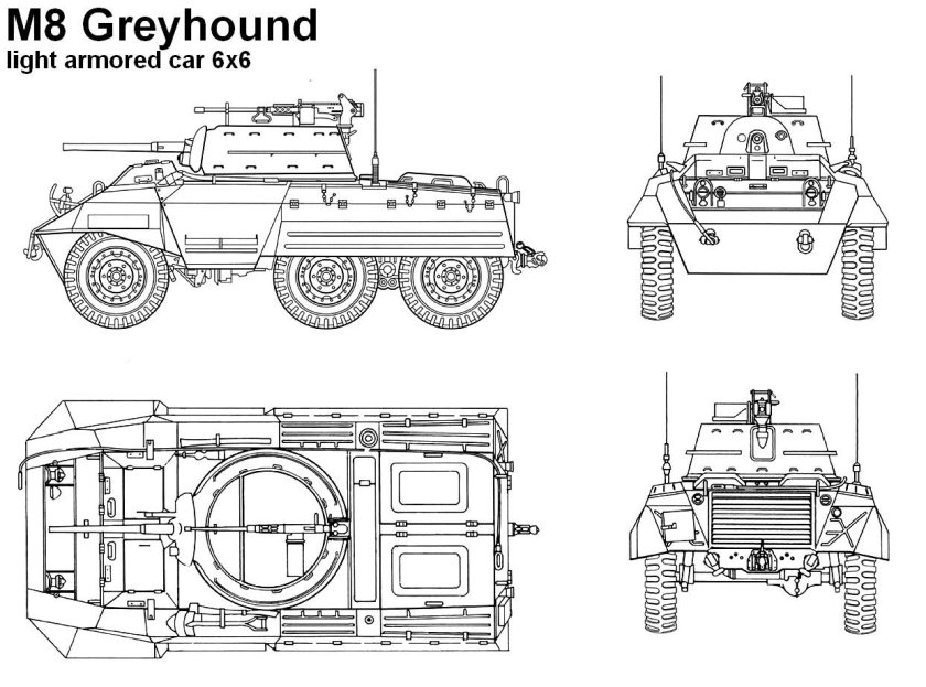 M8 Greyhound чертежи