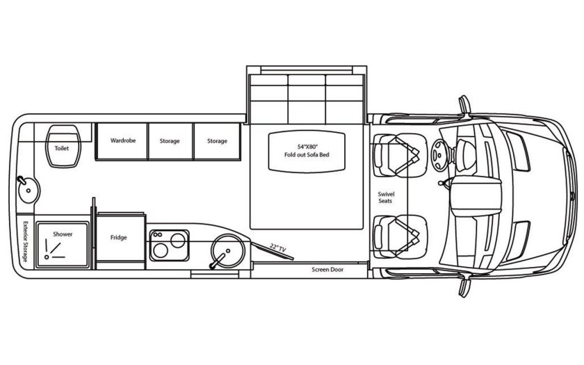 Автодом Мерседес Спринтер планировка