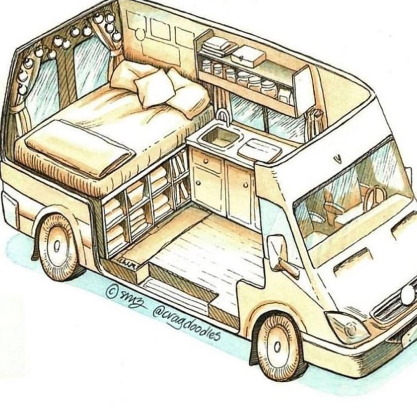 Fiat Ducato Camper автодом чертеж
