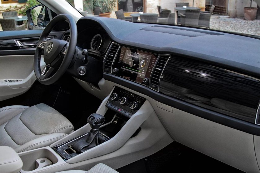 Шкода Кодиак белый салон