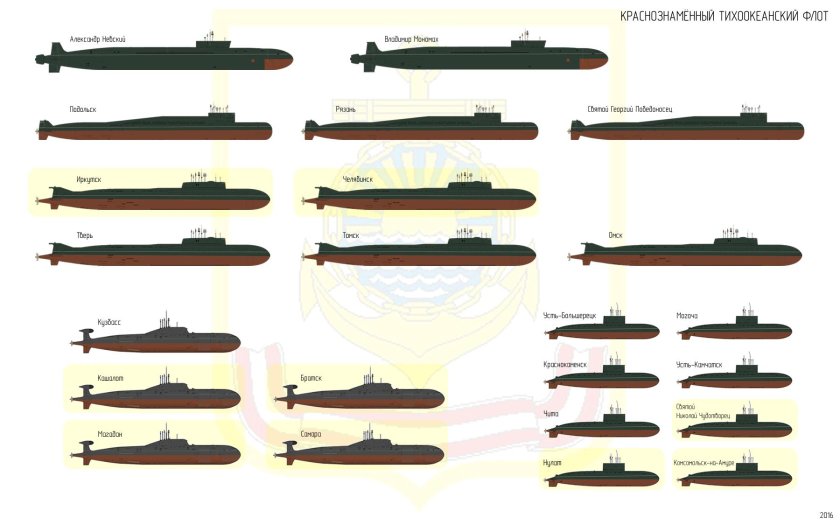 Тихоокеанский флот России состав подводных кораблей