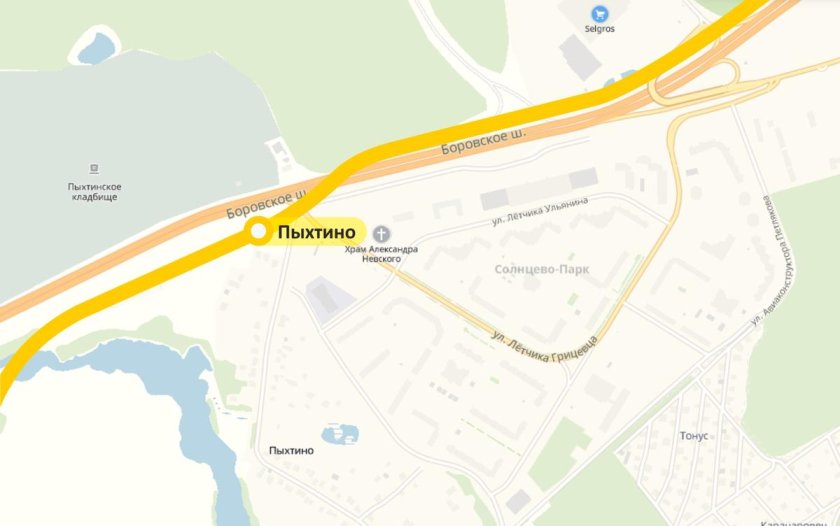 Станция метро Пыхтино на карте