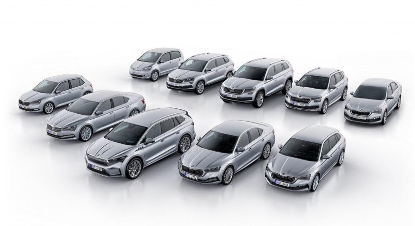 Модельный ряд Шкода за всё время производства в одном фото