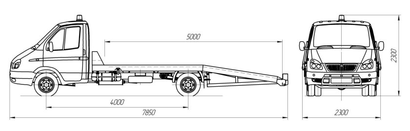 Ширина платформы эвакуатора Газель