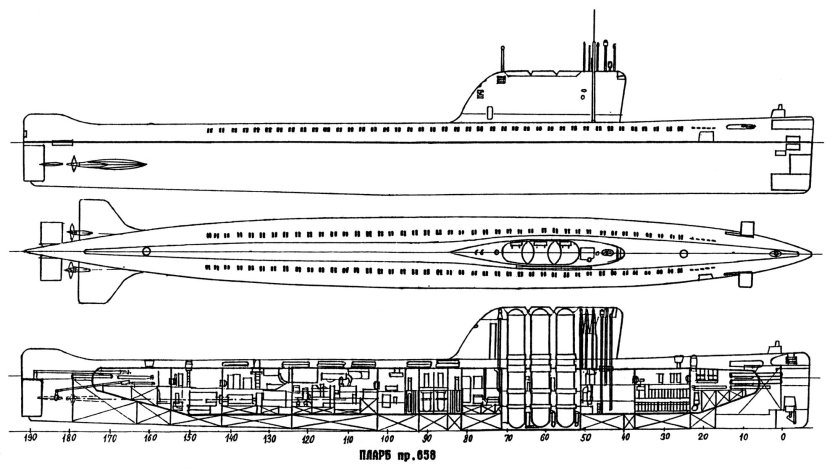 Атомная подводная лодка с баллистическими ракетами