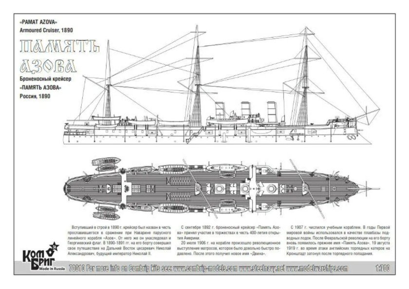Броненосный крейсер память Азова чертеж