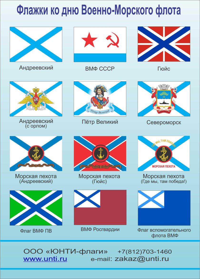 Флаги и гюйс ВМФ РФ
