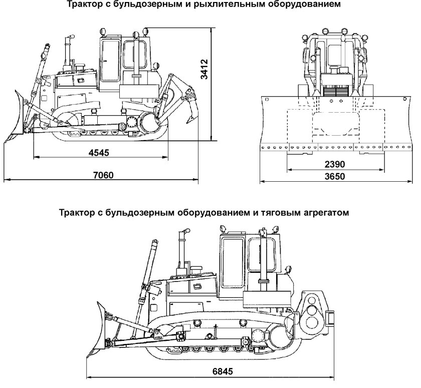 Бульдозер ЧЕТРА т11 габариты