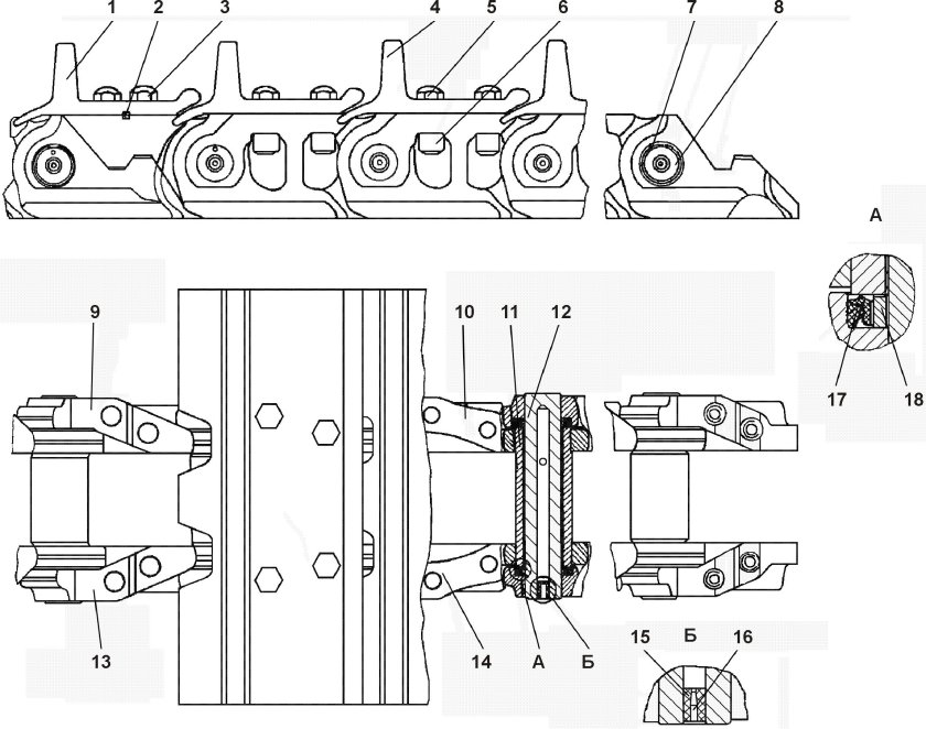 Болт крепления трака гусеницы т170