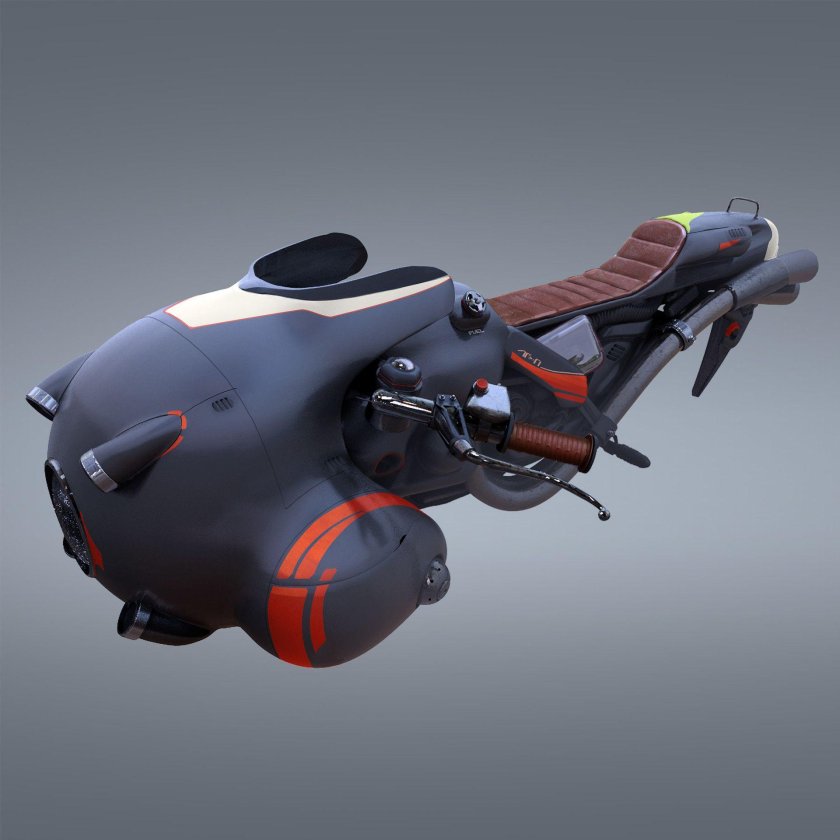 Cyberpunk летающий мотоцикл