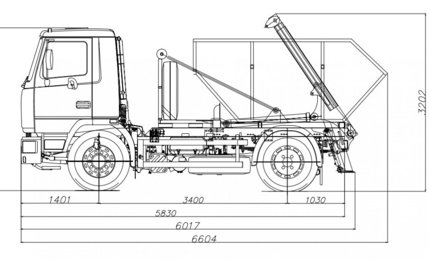 МАЗ 3501 бункеровоз чертеж