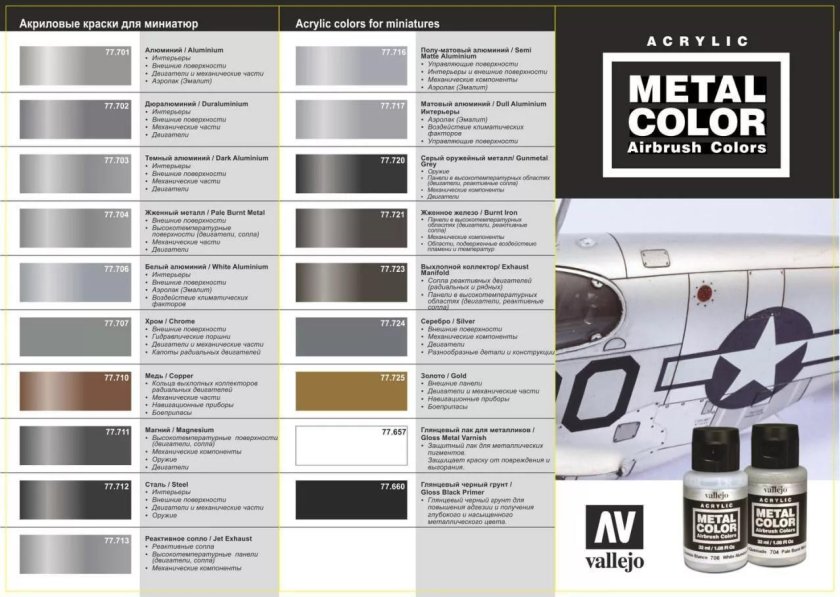 Краска Vallejo "Metal Color" Gunmetal Grey