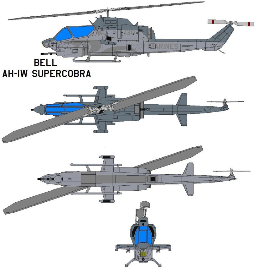 Bell Ah-1 super Cobra чертеж