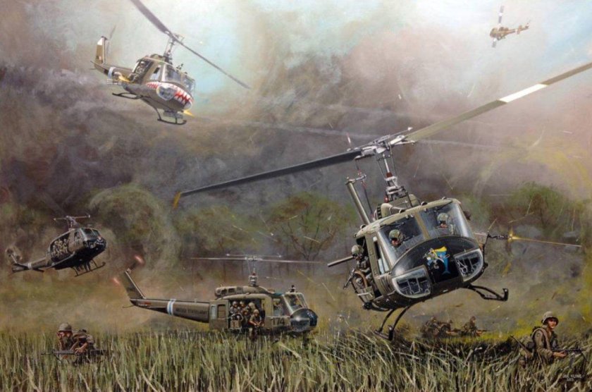 Вертолёт Хьюи во Вьетнаме арт