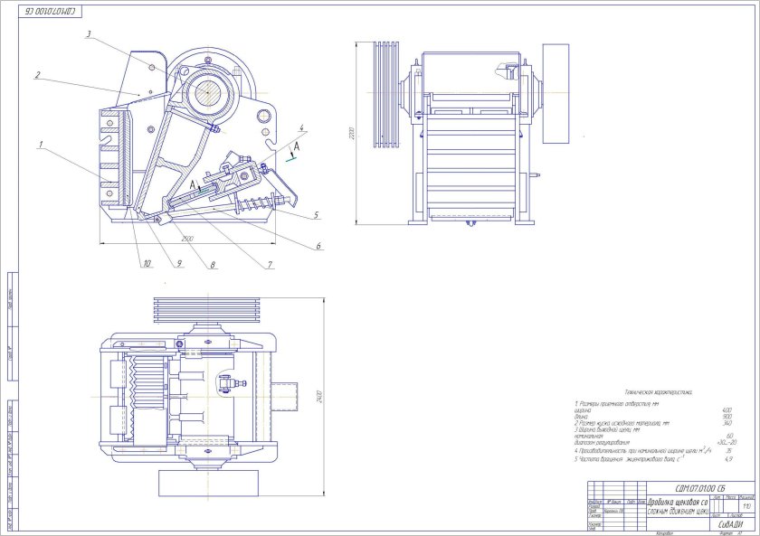Дробилка щековая СМД 109