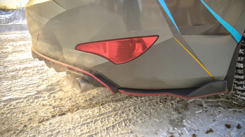 Диффузор заднего бампера Хендай Солярис 2014