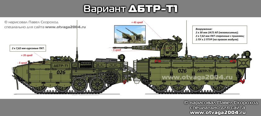 Проект тяжелого двухзвенного бронетранспортера БТР-Т