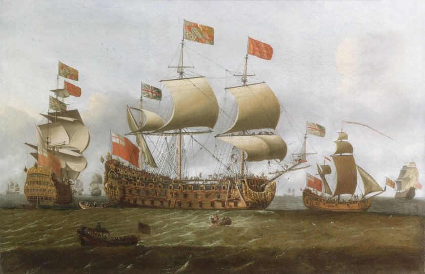 Корабль HMS Britannia 1682