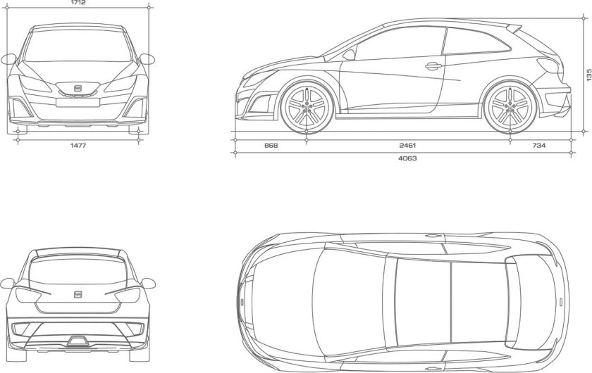 Габариты Сеат Леон 2012
