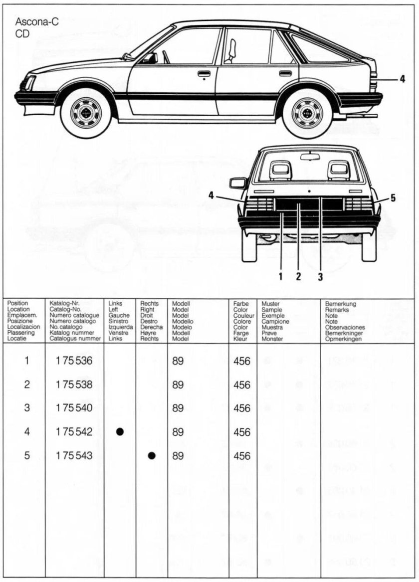 Опель Аскона 1,6 сзади