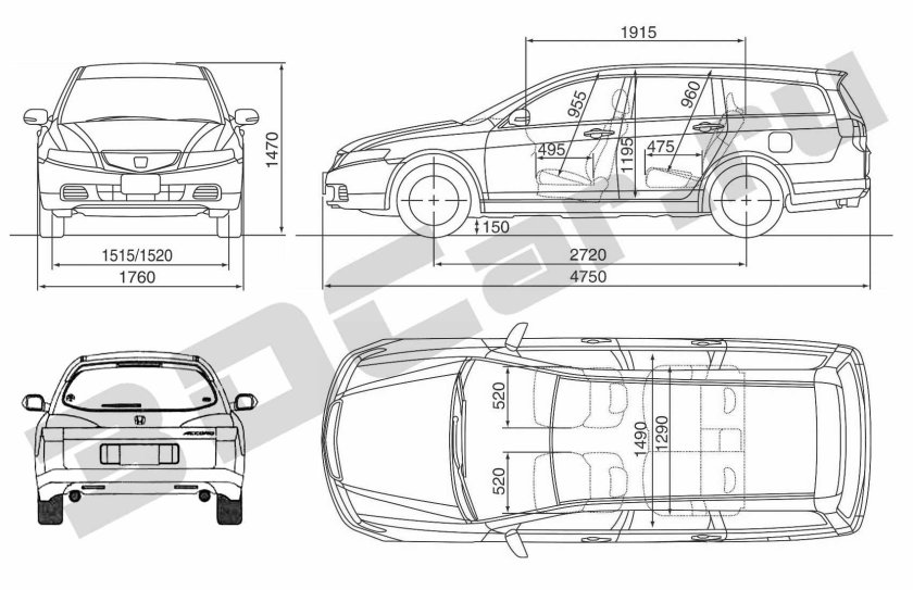 Чертежи Хонда Аккорд 6