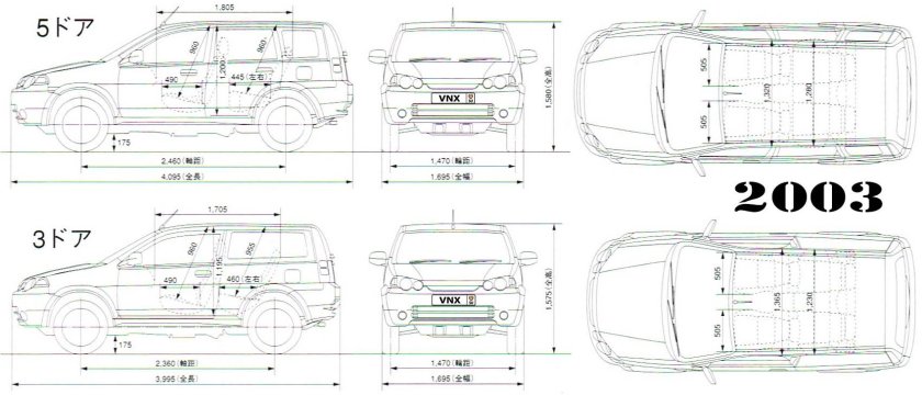 Габариты Хонда HR-V 1999