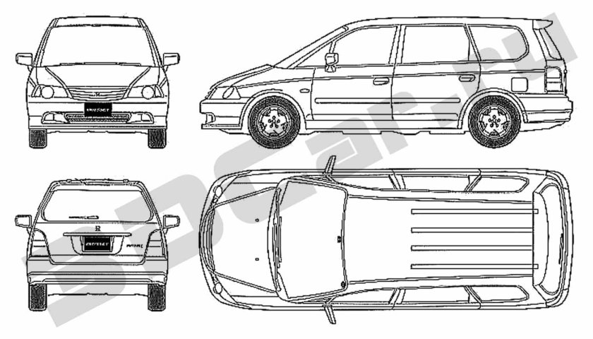 Габариты Хонда Одиссей 2001 года