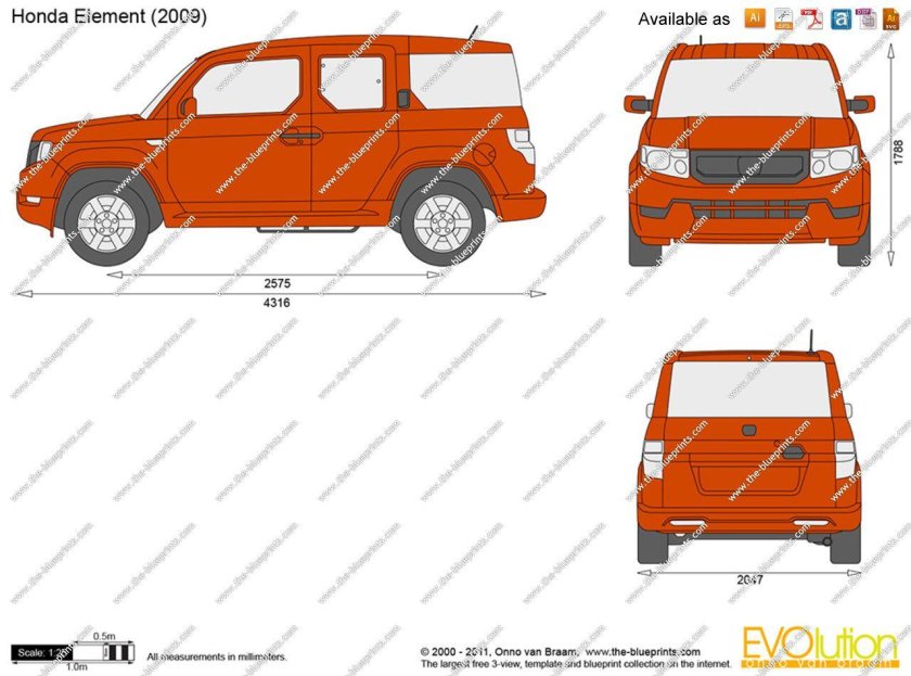 Honda element габариты