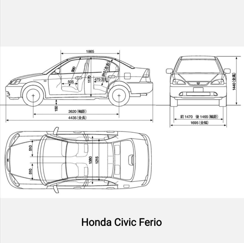 Honda Civic 8 седан габариты