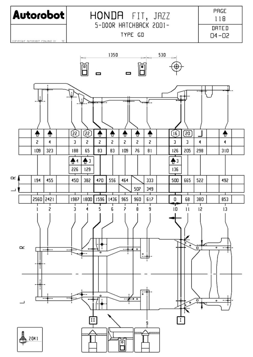 Хонда ЦРВ 1998 геометрия кузова