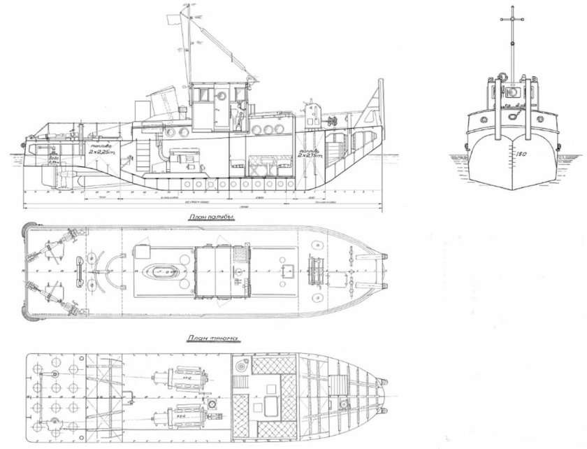 Буксир РБТ-300 чертеж