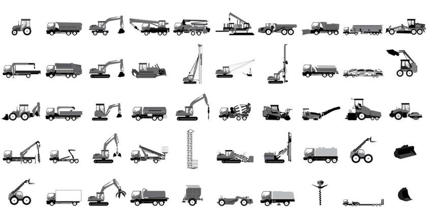 Строительная техника иконки