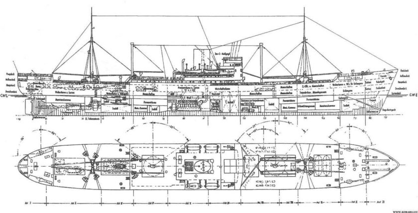 Немецкий крейсер "Корморан"