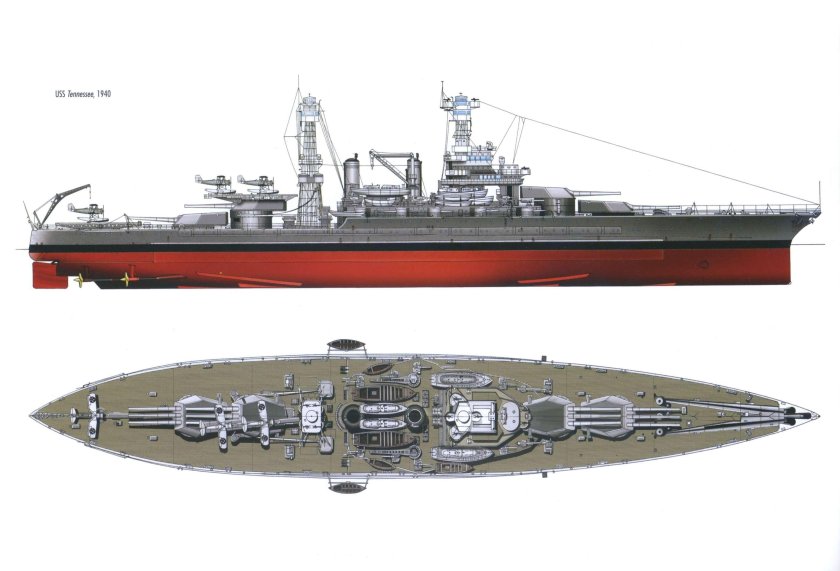 Американский линкор USS Tennessee BB-43