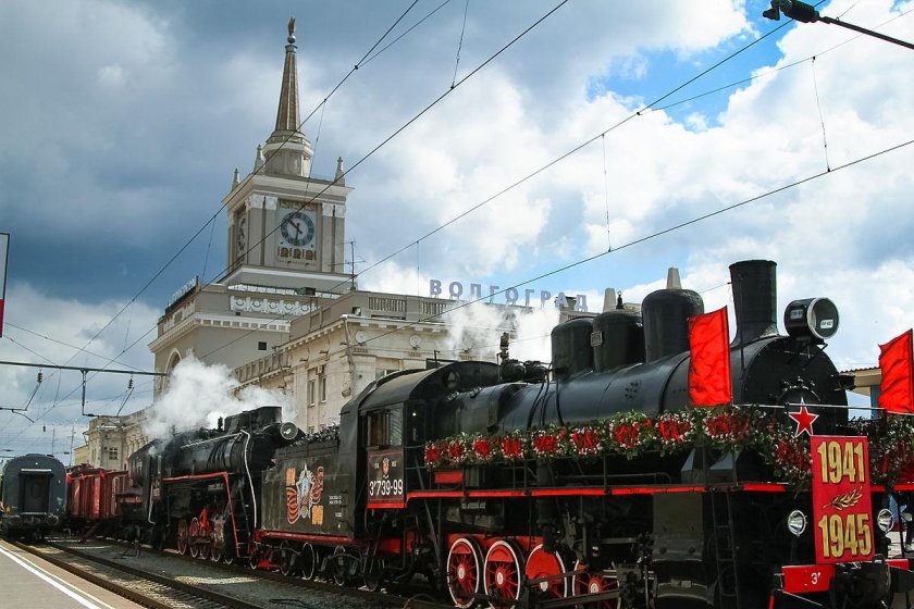 Ретро поезд воинский эшелон Волгоград