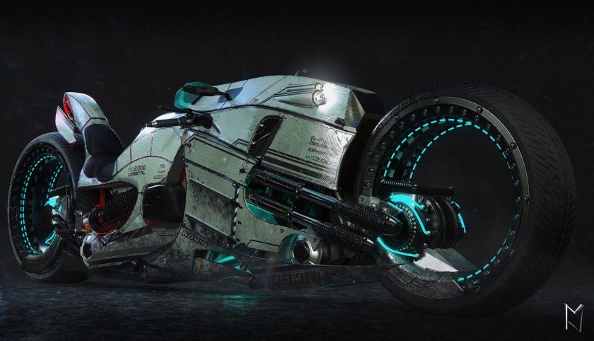 Мотоцикл scifi концепт Art
