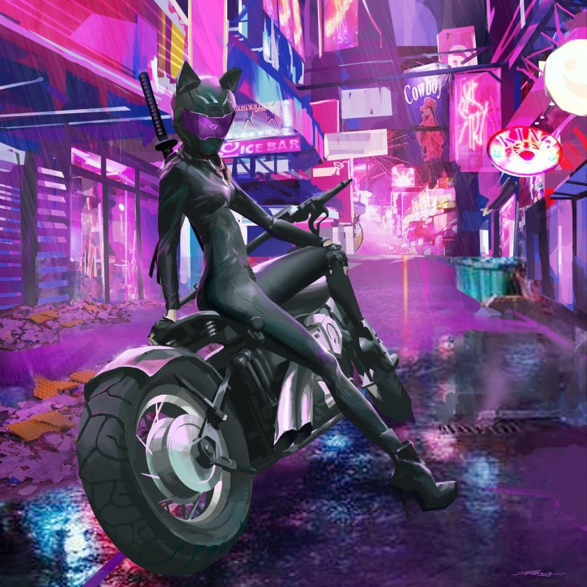 Мотоциклы Cyberpunk 2077 неон