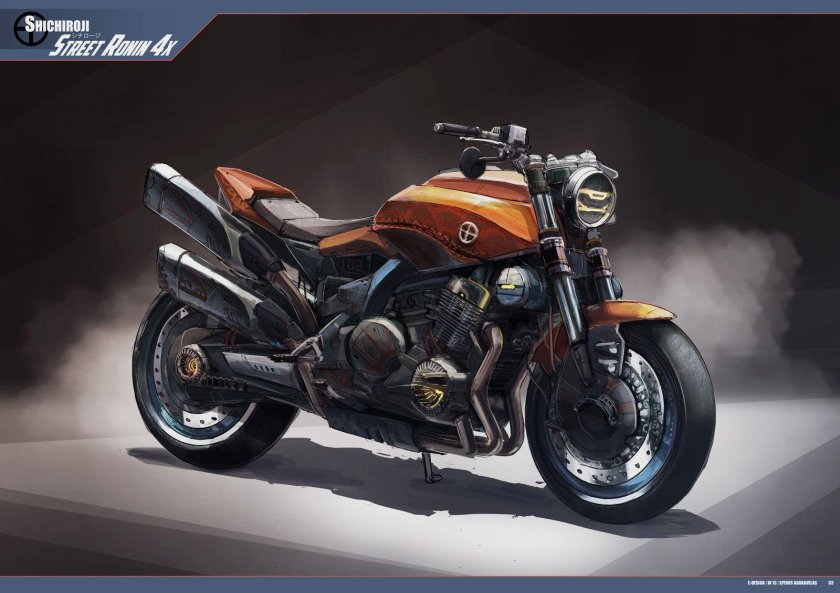 Cyberpunk мотоцикл концепт