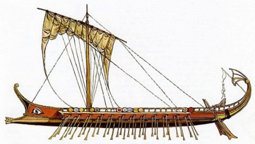 Триер корабль древней Греции
