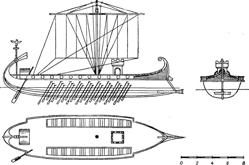 Римская трирема чертежи