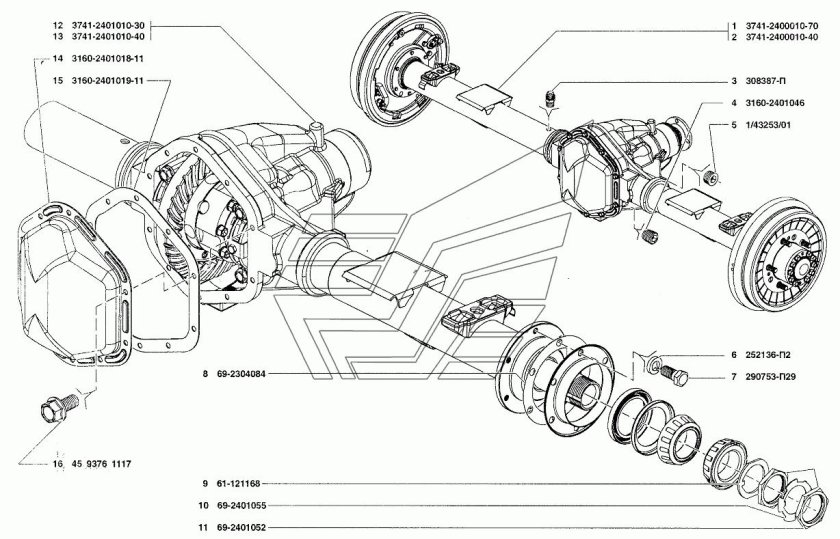 УАЗ Патриот 3163 редуктор переднего моста