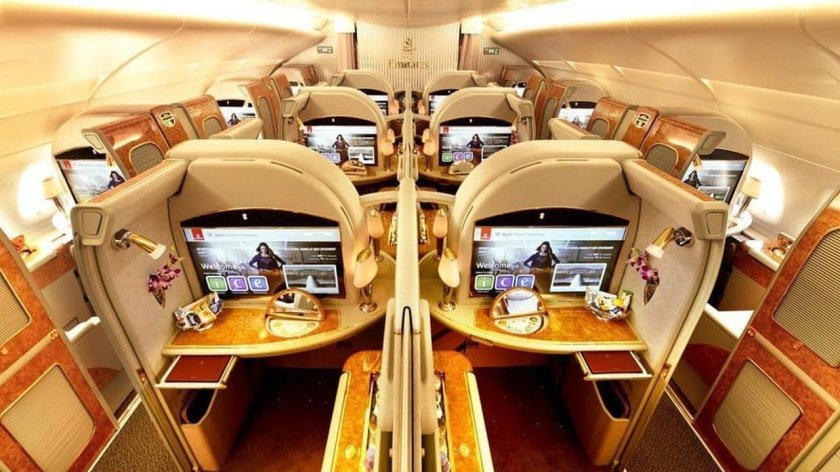Airbus a380 Emirates первый класс