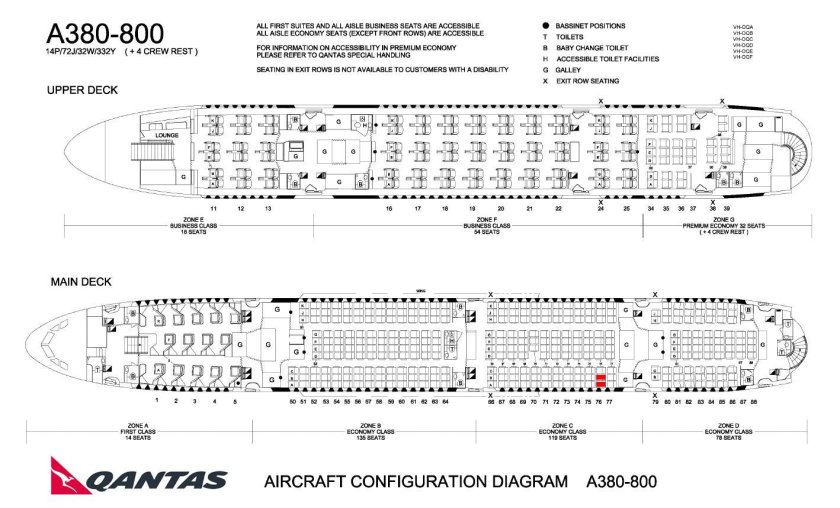 Emirates Airbus a380-800 схема