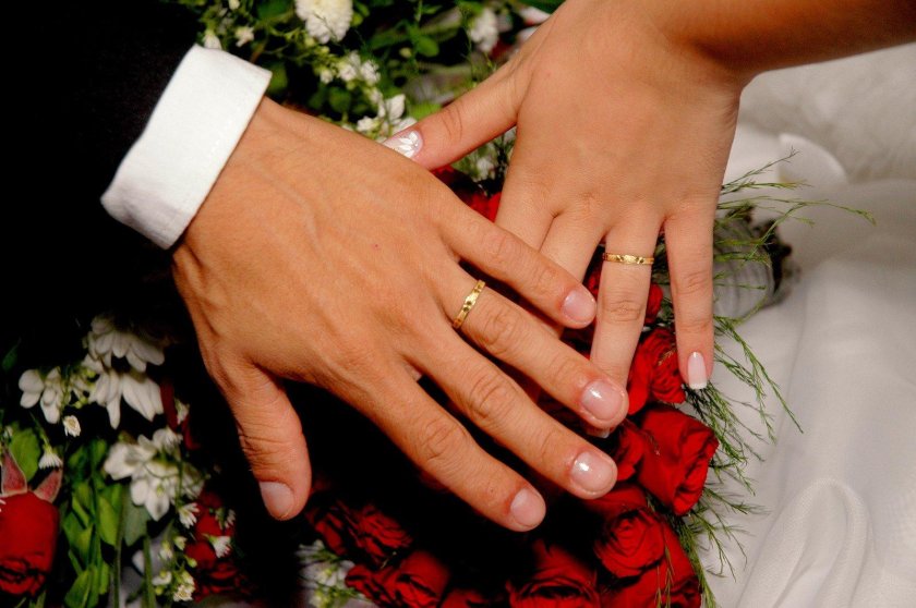 Свадебные кольца на руках