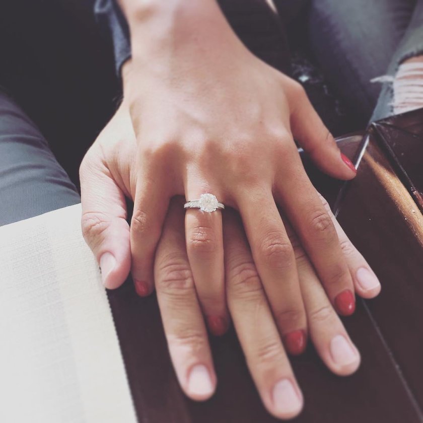Обручальное кольцо на пальце